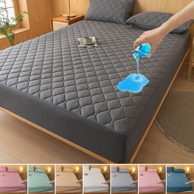Ultrasonic Quilted Mattress Cover 100% Waterproof (Grey)