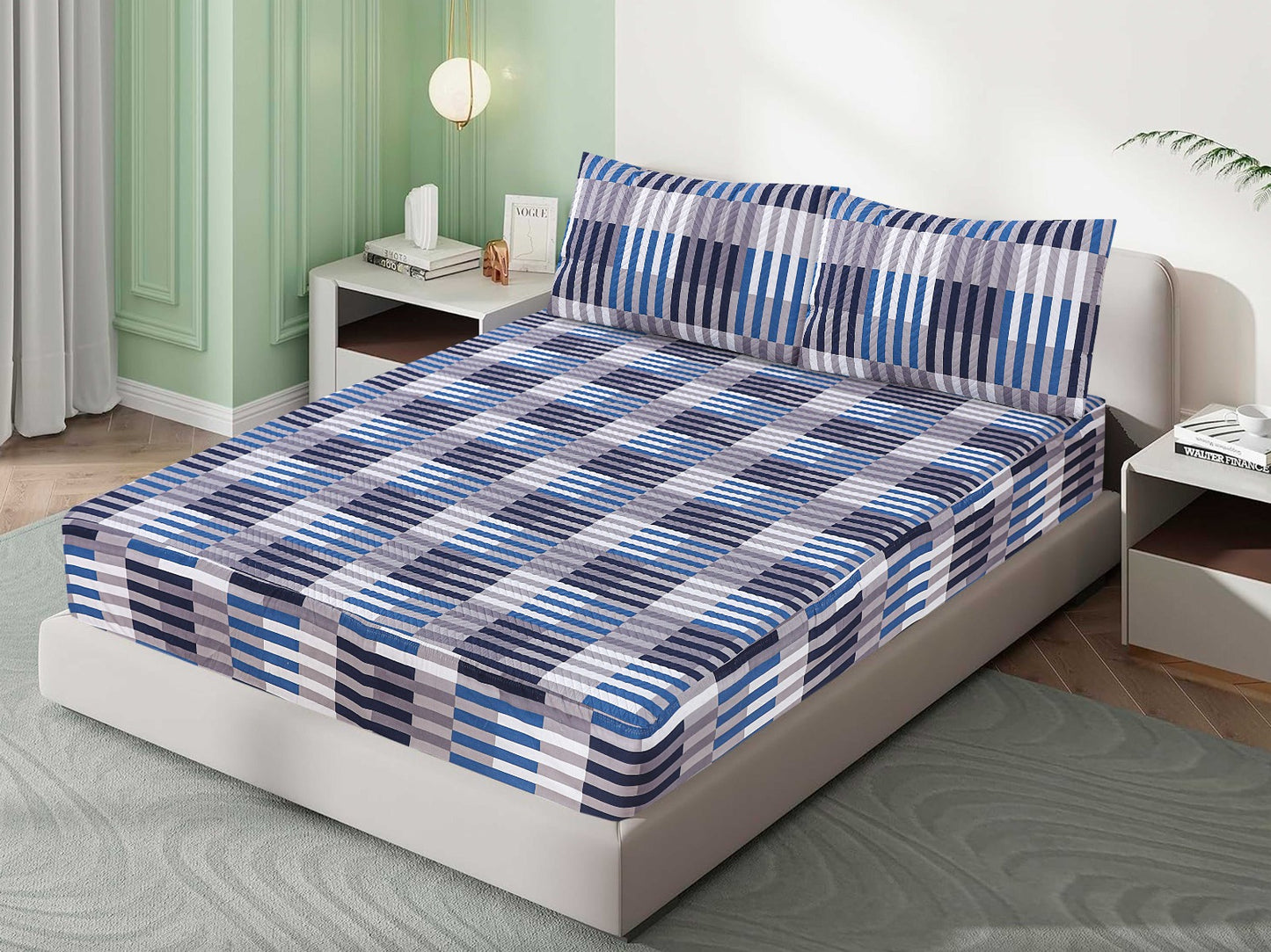 Mat Printed Quilted Ultrasonic 100% Waterproof Mattress Cover For Double Bed Fitted Mattress Protector Anti Sleep Bed Sheet With Pillow