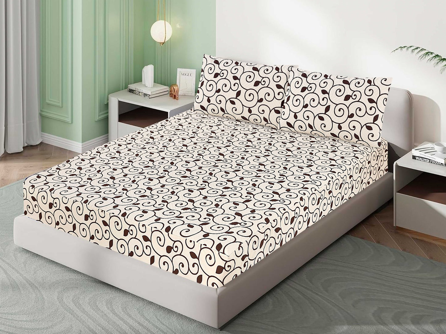 Mat Printed Quilted Ultrasonic 100% Waterproof Mattress Cover For Double Bed Fitted Mattress Protector Anti Sleep Bed Sheet With Pillow