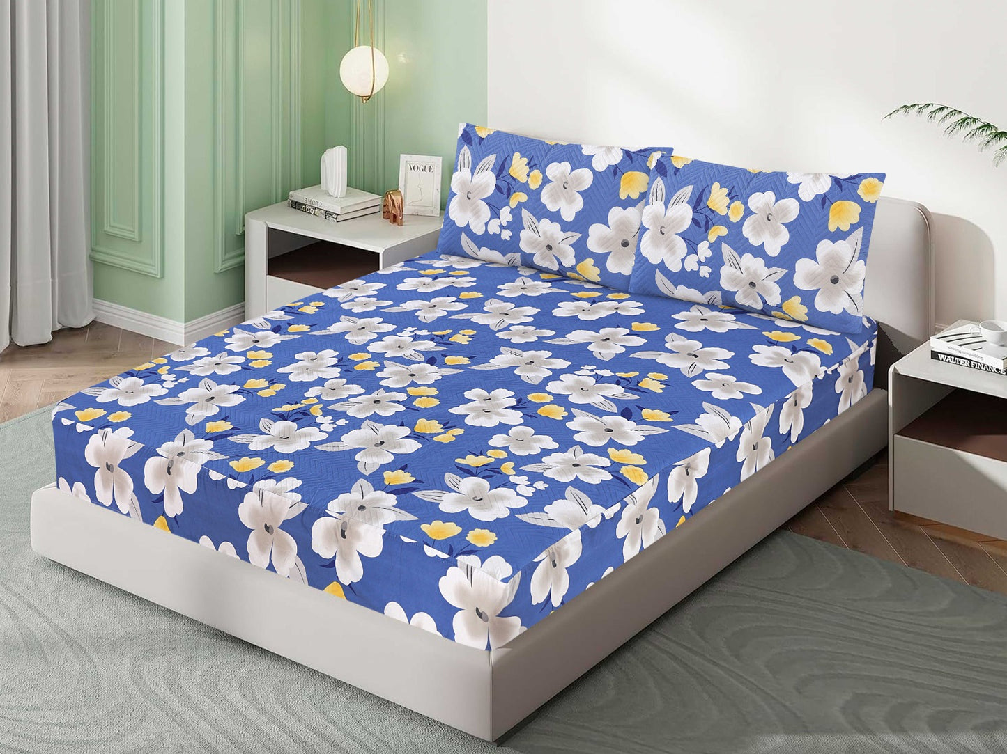 Mat Printed Quilted Ultrasonic 100% Waterproof Mattress Cover For Double Bed Fitted Mattress Protector Anti Sleep Bed Sheet With Pillow