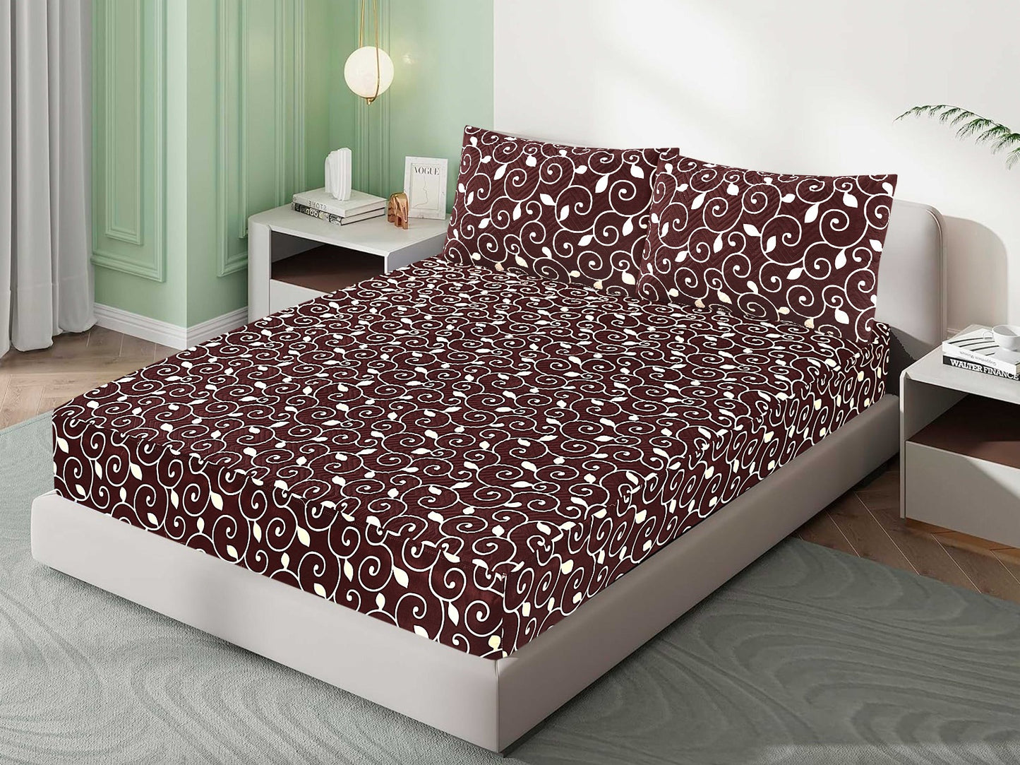 Mat Printed Quilted Ultrasonic 100% Waterproof Mattress Cover For Double Bed Fitted Mattress Protector Anti Sleep Bed Sheet With Pillow