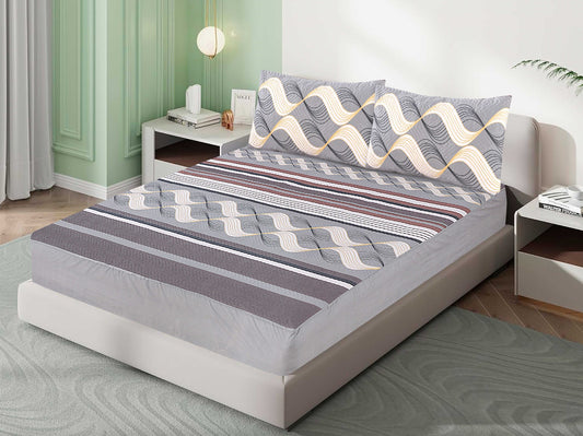 Mat Printed Quilted Ultrasonic 100% Waterproof Mattress Cover For Double Bed Fitted Mattress Protector Anti Sleep Bed Sheet With Pillow