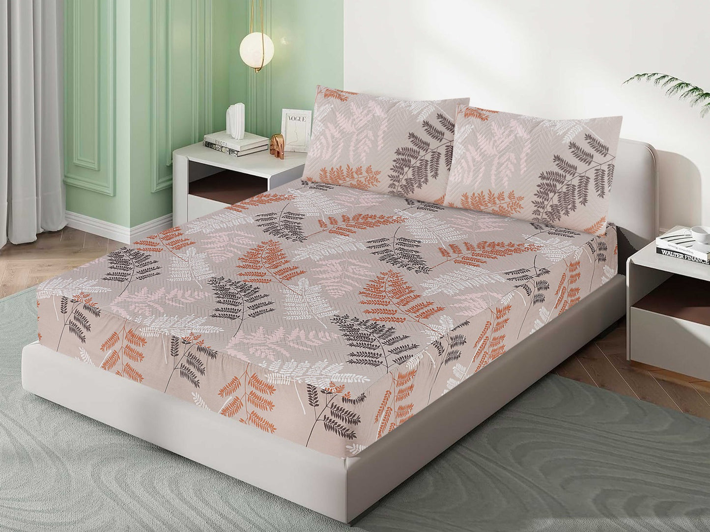 Mat Printed Quilted Ultrasonic 100% Waterproof Mattress Cover For Double Bed Fitted Mattress Protector Anti Sleep Bed Sheet With Pillow
