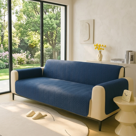 Mat Ultrasonic Sofa Cover-Sofa Runner (Blue)